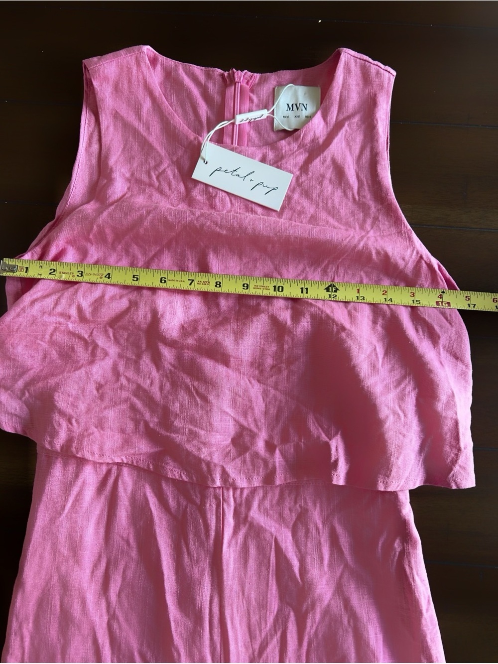 Petal & Pup MVN Femme Jumpsuit Size 0 Pink Linen Blend Wide Leg NEW With Tags - Picture 7 of 16